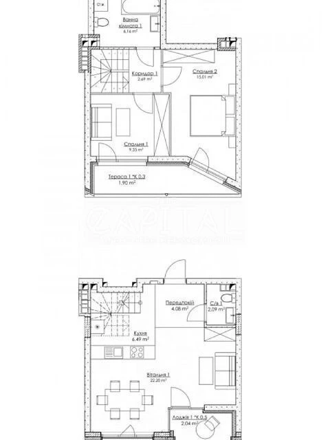 Sale of 3-room apartment 74 sq. m on Lisova st. (Bortnychi) • ID 3