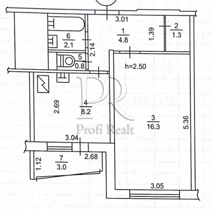1-room apartment for sale near the metro station Glushkova Avenue 34