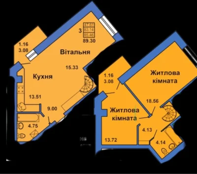 Продаж, видова 3к квартира, ЖК Весняна 9, 89м2