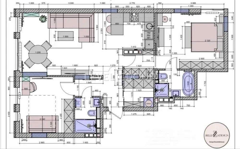 Author's 2-room apartment 79m2 Fayna Town Nivky residential complex