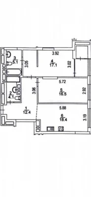 2-room apartment for sale in Varshavskyi 3 residential complex, 17 Oleksandra Olesia St.