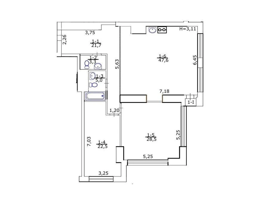 From the Owner 3-room apartment 129 sq. m, Premium class, Metropo residential complex