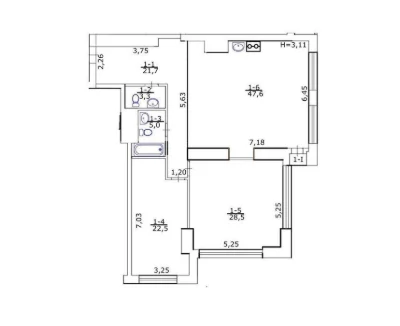 From the Owner 3-room apartment 129 sq. m, Premium class, Metropo residential complex