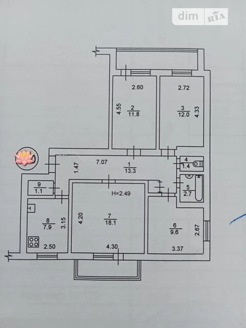 Sale of 4-room apartment 86.5 sq. m. on Marganetska street • ID 34674