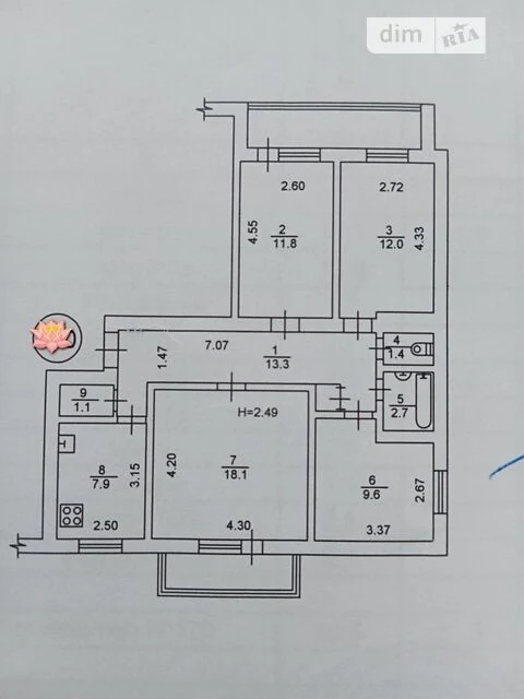 Sale of 4-room apartment 86.5 sq. m. on Marganetska street • ID 34674