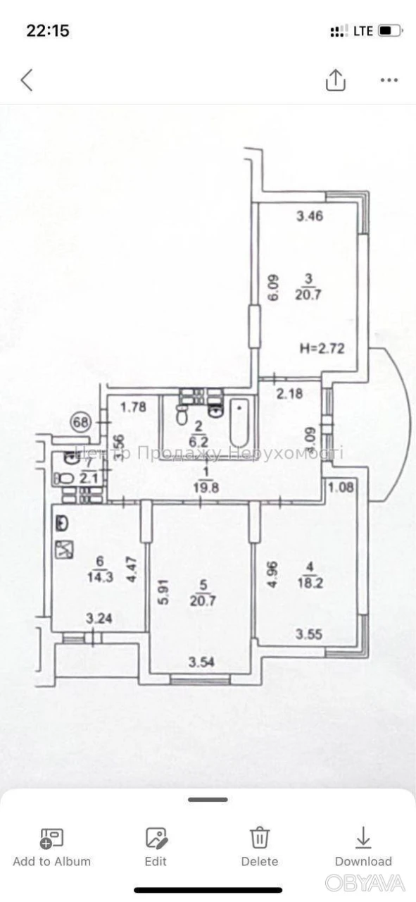 3-комнатная квартира, 115 м.кв.
