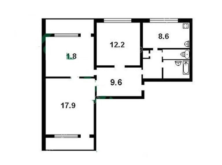 2-room apartment for sale 40 m², Kharkivske shosse, 50A