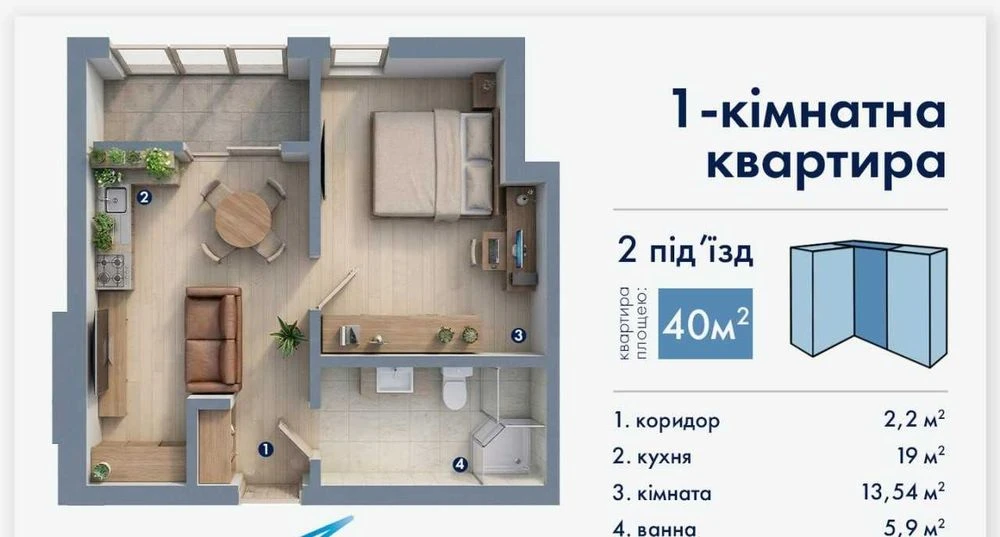 Однокімнатна квартира