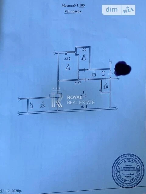 Sale of 1-room apartment 45.7 sq. m. on Svitlitskogo St. 35 • ID 3