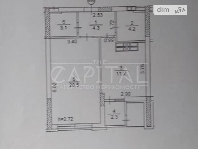 For sale 1-room apartment 46 sq. m. on Kakhi Bendukidze St. 2 • ID 3