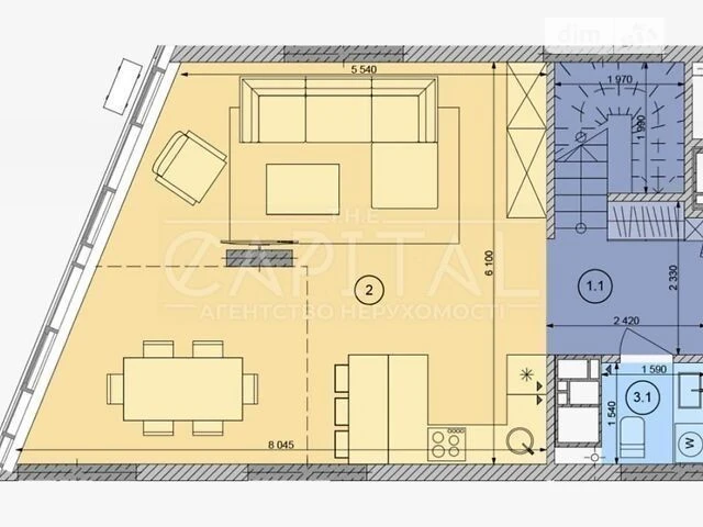 Sale of 2-room apartment 99 sq. m on Vasylkivska Street 102 • ID 3