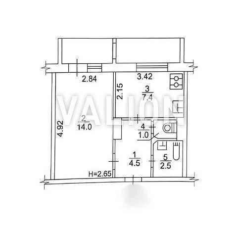 No % commission for the buyer 1-room apartment for sale, Troyeshchyna,