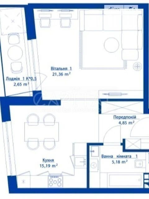 Sale of 1-room apartment 50 sq. m on Naberezhno-Rybalskaya street