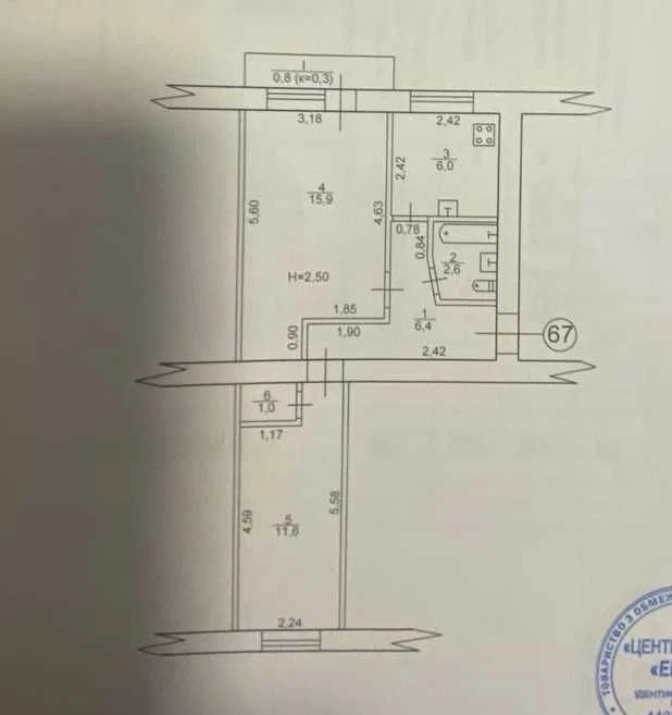 Продам 2х к.квартиру Нагорный район  ул. Телевизионная