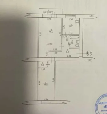 Продам 2х к.квартиру Нагорный район  ул. Телевизионная