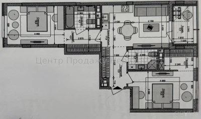 2-room apartment, 71 sq.m.