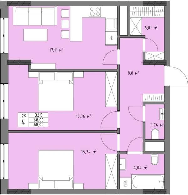 Продаж 2-к. квартири (Апарти) Трускавецька 48.Готове право в