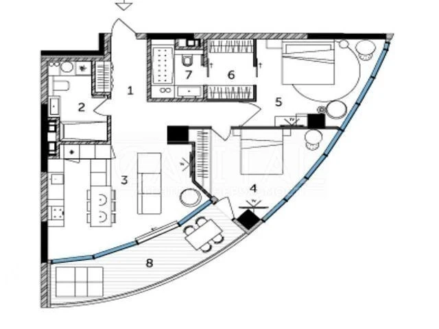 Sale of 2-room apartment 91 sq. m. on Ioanna Pavla II 12 street • ID