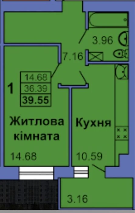 Продаж 1-но кімнатна, Сади, Зданий будинок