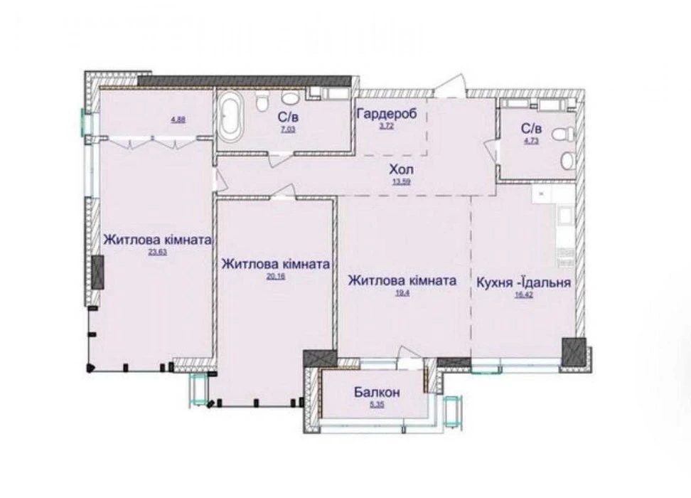 Продаж квартири 118,4 м2 в ЖК Новопечерські Липки, 7-ма черг