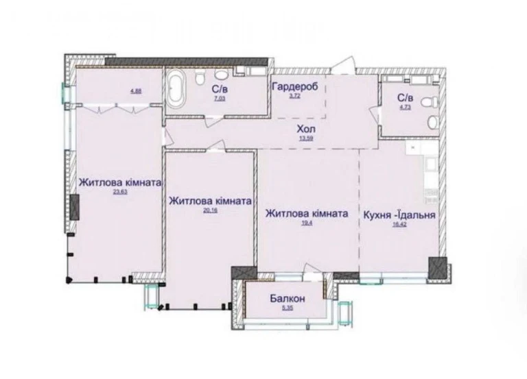 Продаж квартири 118,4 м2 в ЖК Новопечерські Липки, 7-ма черг