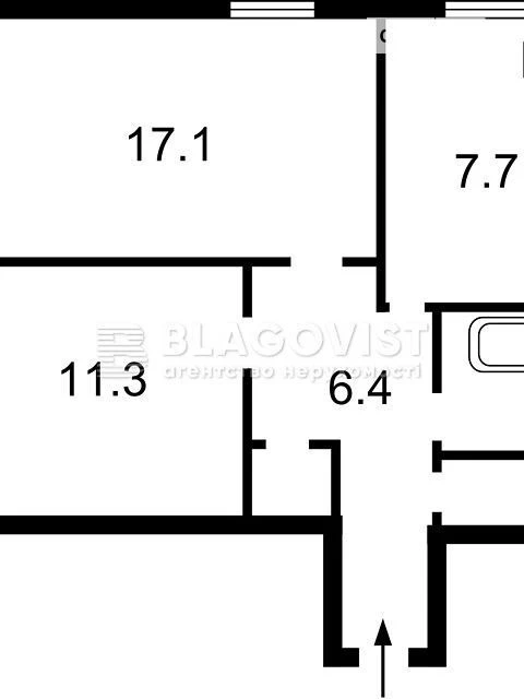 For sale 2-room apartment 46.64 sq. m. on Vaclav Havel Blvd. 32 • I