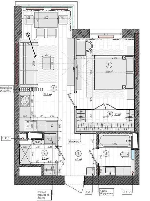 Продаж 1к квартири 43.2 кв. м на вул. Академика Філатова 2/1