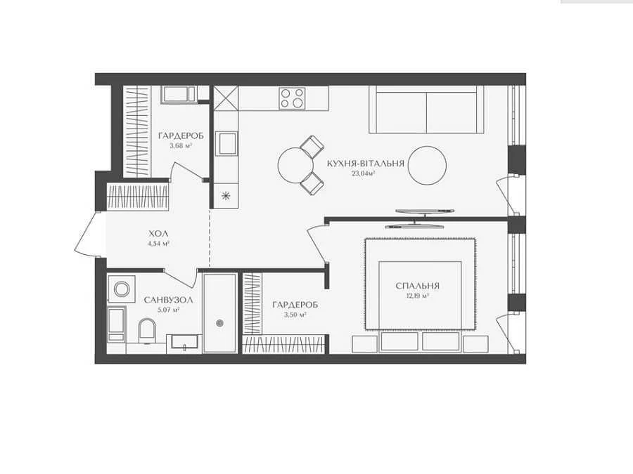 WITHOUT % Sale of 1-room apartment, BELLEVIE residential complex | business class | Obolon