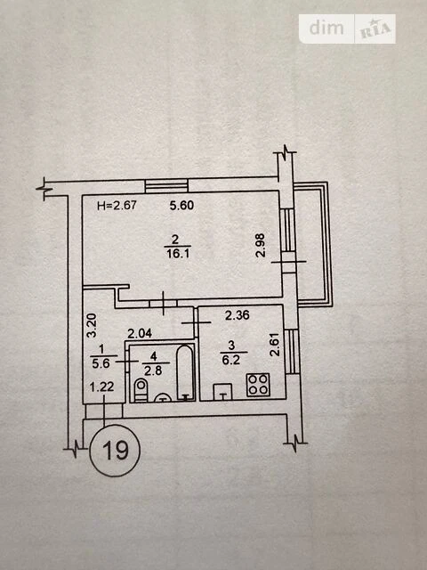 Sale of 1-room apartment 32.4 sq. m. on Baidy-Vyshnevetskoho St. 3B