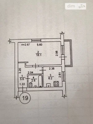 Sale of 1-room apartment 32.4 sq. m. on Baidy-Vyshnevetskoho St. 3B