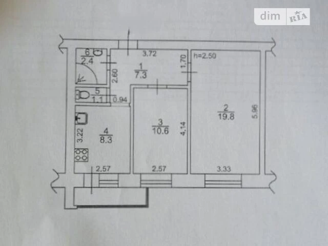 Sale of 2-room apartment 56.5 sq. m. on Yevhena Kharchenko St. 65 • I