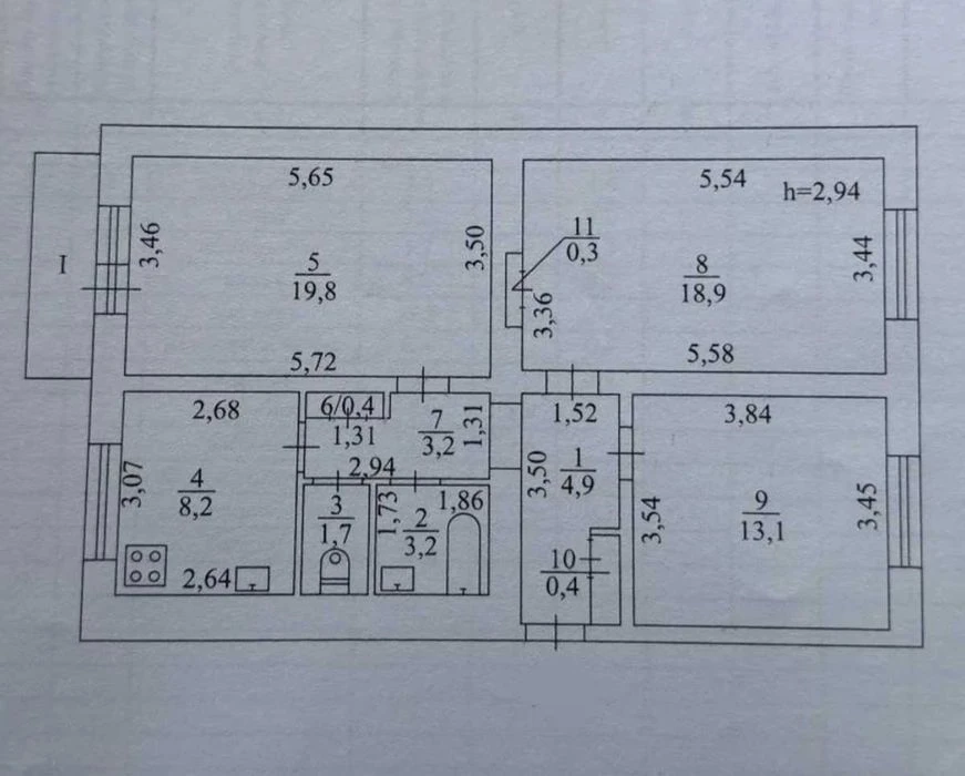 СТАЛИНКА в Центре! 3 комн.квартира на Европейской! $63500 Ш