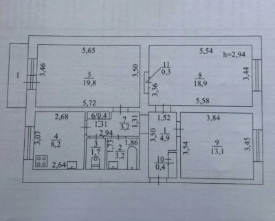 СТАЛИНКА в Центре! 3 комн.квартира на Европейской! $63500 Ш