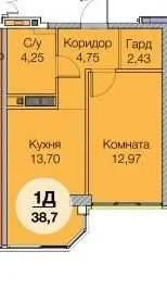 1 комнатная квартира на пос.Котовского.Рассрочка на 36 месяц