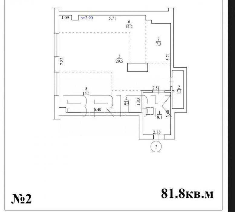 Sale of a 2-room apartment of 81.8m2 in the residential complex Bulvar Fontaniv, st.