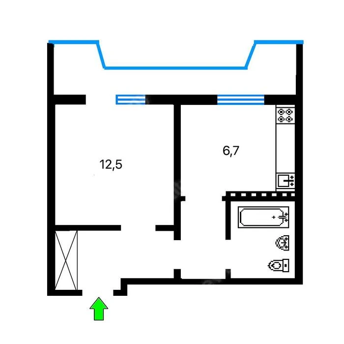 Sale of 1-room apartment 32 m2 on Priluzhna Street 10 - metro station Ak
