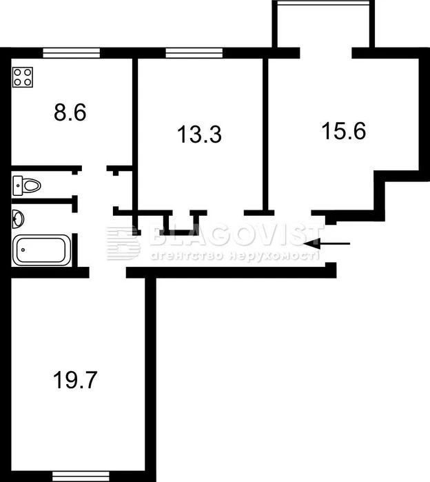 For sale 3-room Beresteysky Avenue 60 Stalinka elevator Nivky B