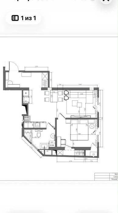 1-ком. квартира в центре. ЖК Гимназист. 1S75