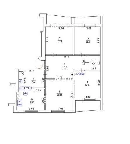 4-room apartment for a FAMILY Alekseevka, Pobedy Ave. 65-B, m