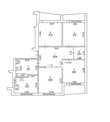 4-room apartment for a FAMILY Alekseevka, Pobedy Ave. 65-B, m