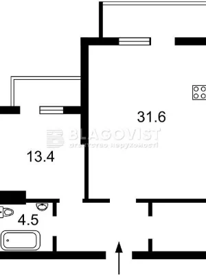 Sale of 1-room apartment 67 sq. m on Mytropolyta Vasylya Lypki St.