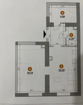 For sale 2-room, Residential Complex Schengen, Zaliznychna, Apartment, 54/23/31m2,