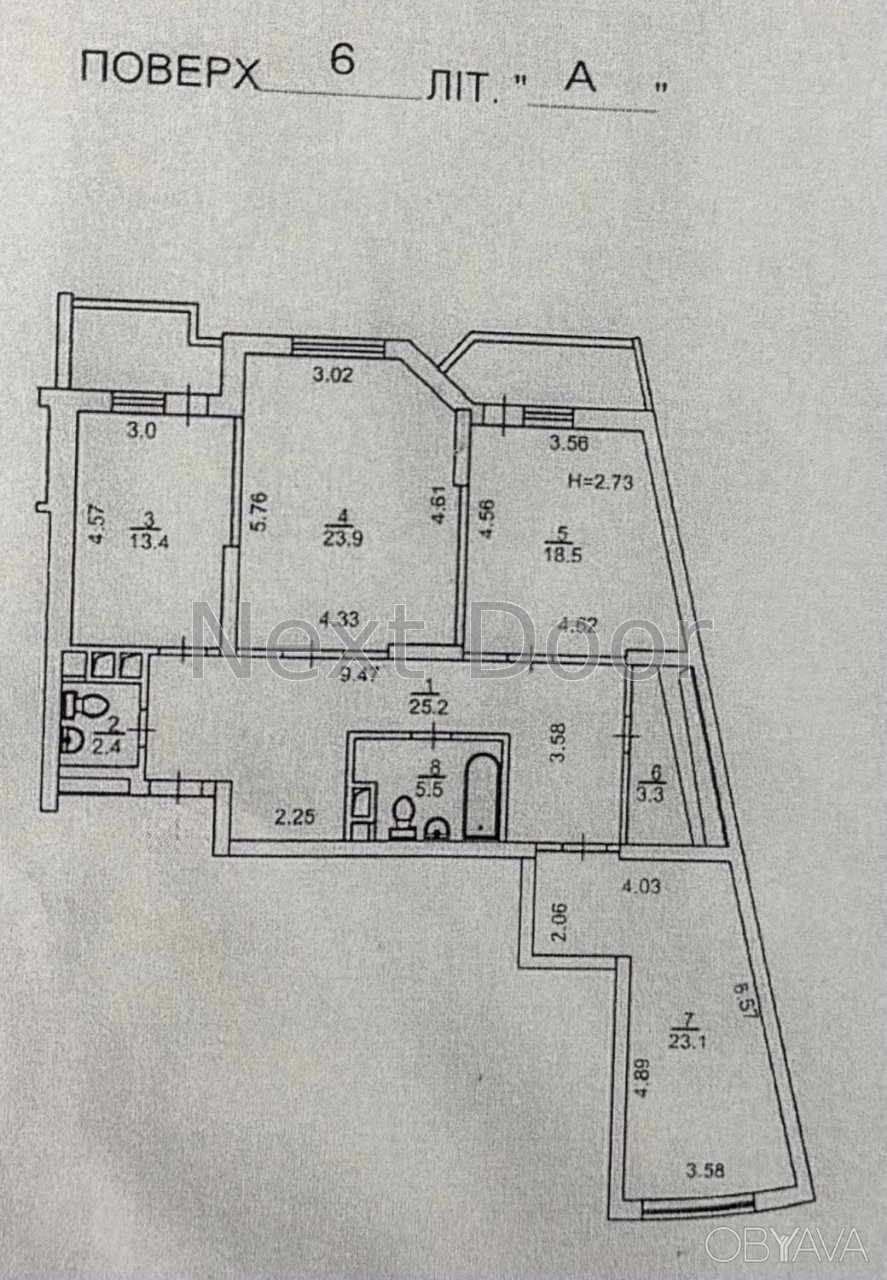 3-room apartment, 120 sq.m.
