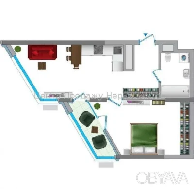 2-room apartment, 58.37 sq.m.