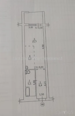 1-room apartment, 35 sq.m.
