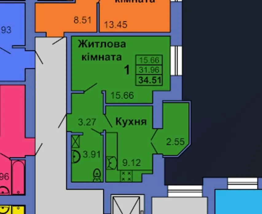 ‼️Сади-1‼️ 1 кк в новобудові, середній поверх, інд.опалення.