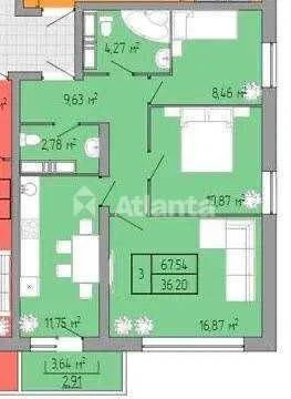 2-комнатная квартира в ЖК Акварель 3 возле центра, готовая под