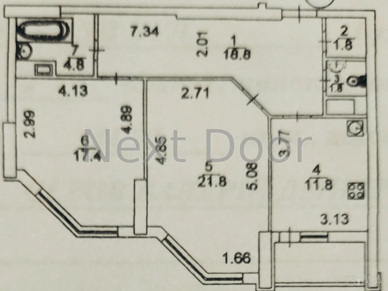 2-room apartment, 82 sq.m.