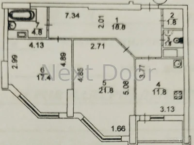 2-room apartment, 82 sq.m.