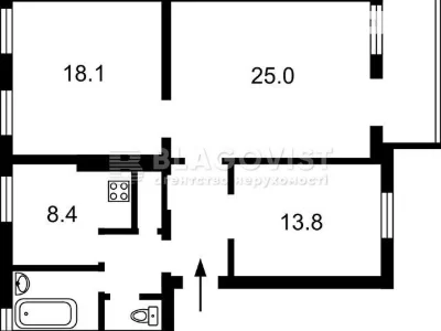 Sale of 3-room apartment 85.7 sq. m. on Bulvarno-Kudryavska 3 st.